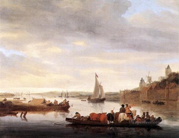 横断ボートの海景サロモン・ファン・ロイスダール Oil Paintings